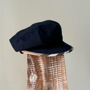Burberry London navy cloth newsboy cap